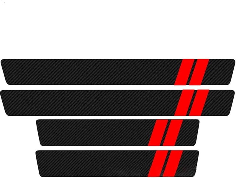 VW Polo 2005 2009 Car Door Sill Protector Threshold Guard Scuff Cover Strip Red 4PCS - Image 1